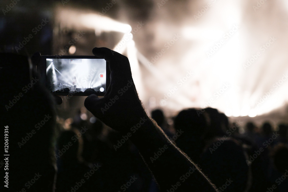 Wall mural On rock concert. Light show