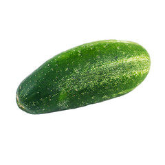 Fresh Green Cucumber Isolated On White Background.