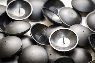 Many Round EAS Sensors For Luxury Shopping. Clothing Security Tags.