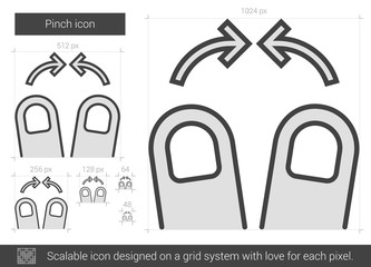 Pinch line icon.