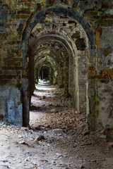 Fototapeta na wymiar Ruins inside fort Tarakanovskiy. Ukraine