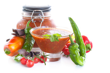 Adjika sauces from fresh vegetables