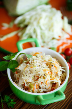 Sauerkraut with carrots in a bowl