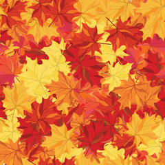 Naklejka na ściany i meble Seamless autumn maple leaves