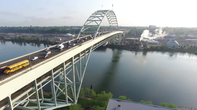 Fremont Bridge, Portland Oregon Aerial Shot