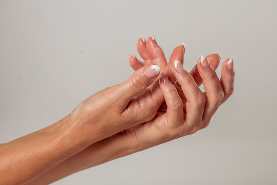 Hands of middle aged woman