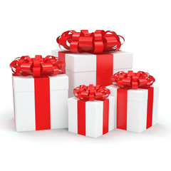 3D rendering White gift box