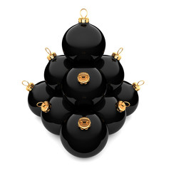 3D rendering Black Christmas ball