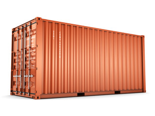 3D rendering Isolated cargo container