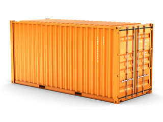 3D rendering Isolated cargo container
