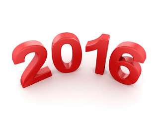 3D rendering  2016 New Year digits