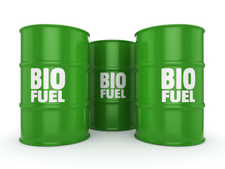 3D rendering barrels of biofuels