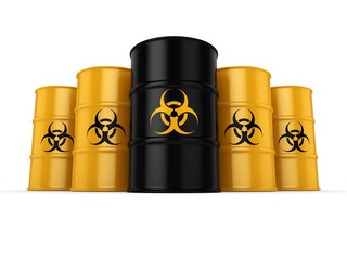 3D rendering biohazard barrels