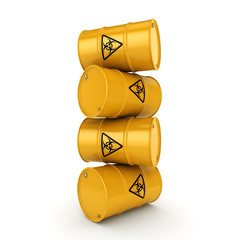 3D rendering biohazard barrels