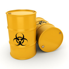 3D rendering biohazard barrels