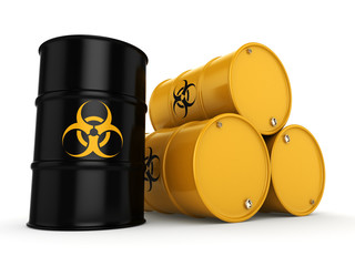 3D rendering biohazard barrels