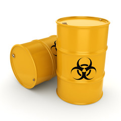 3D rendering biohazard barrels