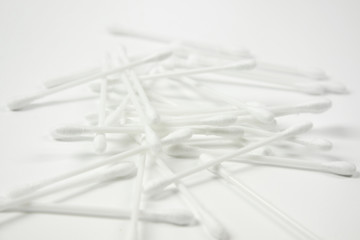 cotton buds on white