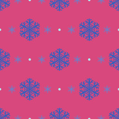 Seamless pattern of snowflakes