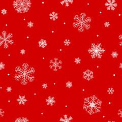 Seamless pattern of snowflakes