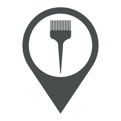Icono plano localizacion peine para tinte gris