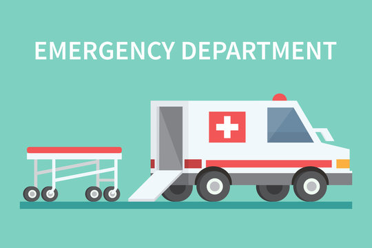 Vector transport ambulance car icon.