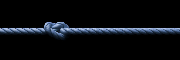 blue rope with knot background banner - obrazy, fototapety, plakaty