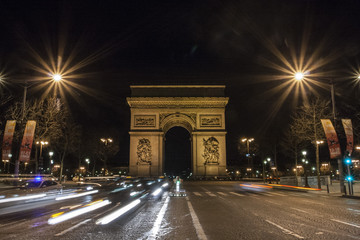 Fototapeta na wymiar Night Trails In Paris