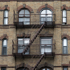 Fire escape on a building in Manhattan, New York City.