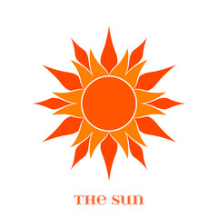 Vector Orange Sun Symbol over white.
