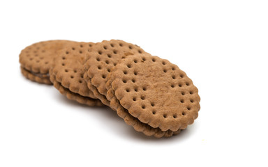 Sandwich biscuits with chocolate filling