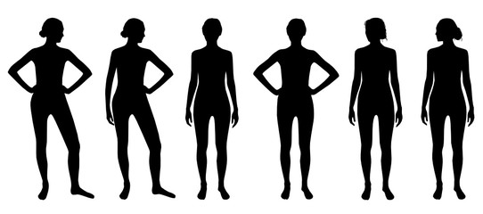 Set of woman silhouettes
