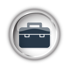 Web button with black Briefcase icon on white background