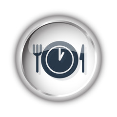 Web button with black Lunch Time icon on white background