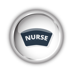 Web button with black Nurse icon on white background
