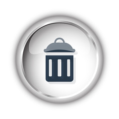 Web button with black Delete icon on white background