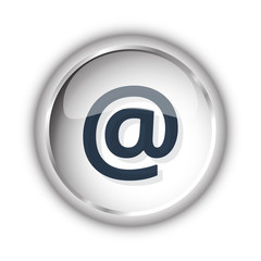 Web button with black E-Mail icon on white background