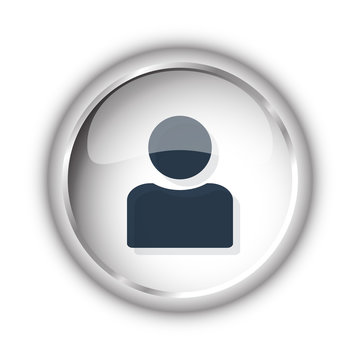 Web button with black Profile icon on white background