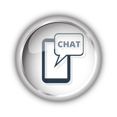 Web button with black Chat icon on white background