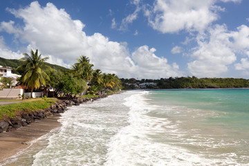 Naklejka premium Le Diamant Beach. Beautiful Beach Scene in Martinique, French Overseas Department
