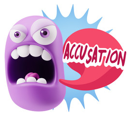Obraz premium 3d Rendering Angry Character Emoji saying Accusation with Colorf
