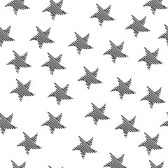 Seamless pattern with black stars. Vector of seamless black star