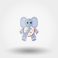 Elephant in the Bib. Baby toy.