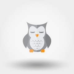 Sleeping owl. Stuffed toy.