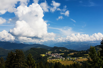 Clouds over village