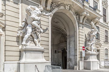 Detail of Famous Hofburg Palace on Heldenplatz in Vienna, Austri
