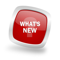 new square red glossy chrome silver metallic web icon