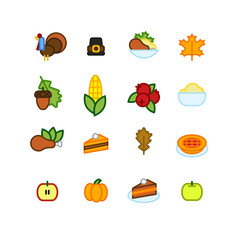 Set of abstract thaksgiving day icon. holiday symbols