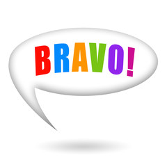 Bravo speech bubble isolated on white background