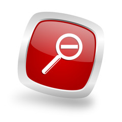 lens square red glossy chrome silver metallic web icon